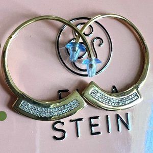 Diamond & 14k gold plated "Warrior" hoops